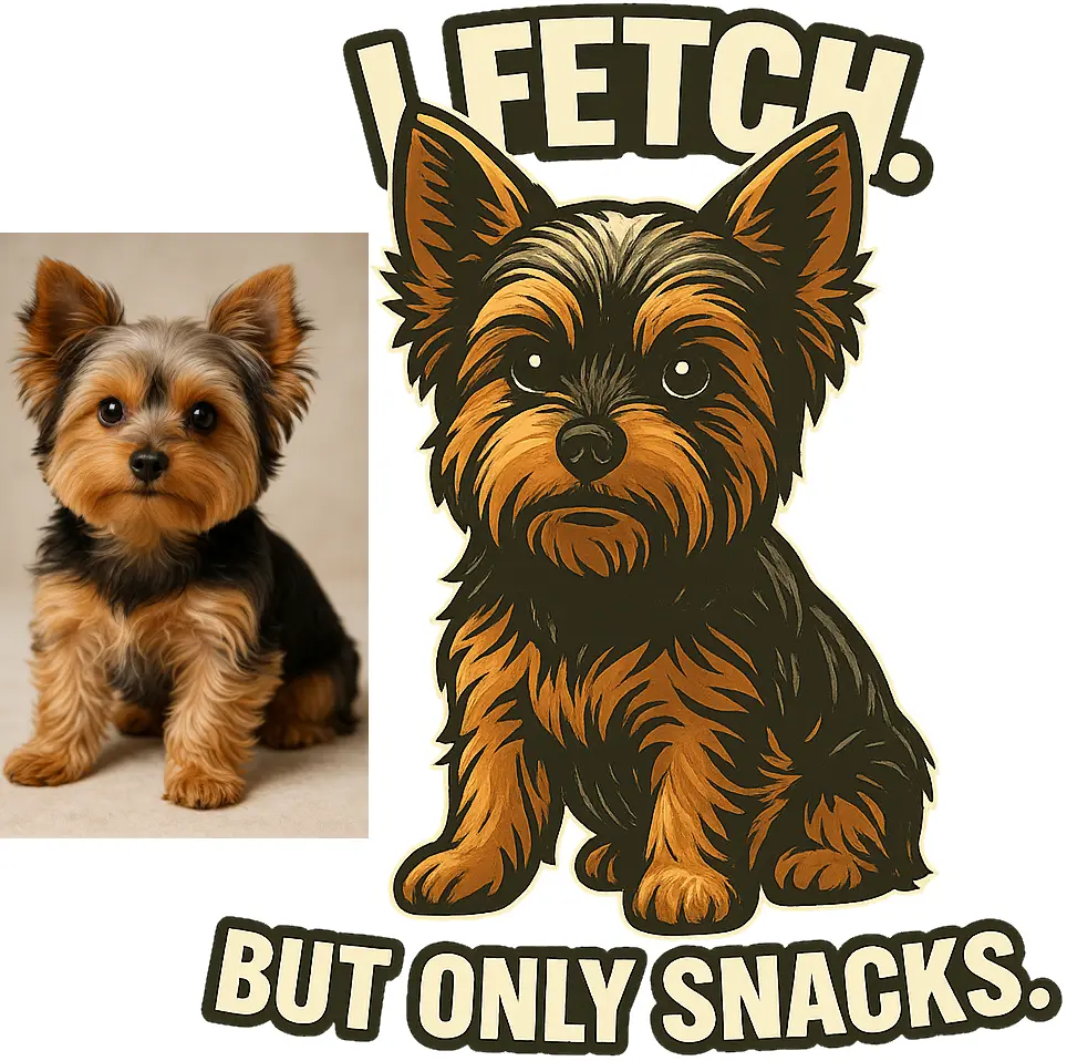 Custom Cartoon Pet T-Shirt - Add a Slogan or Fun Phrase